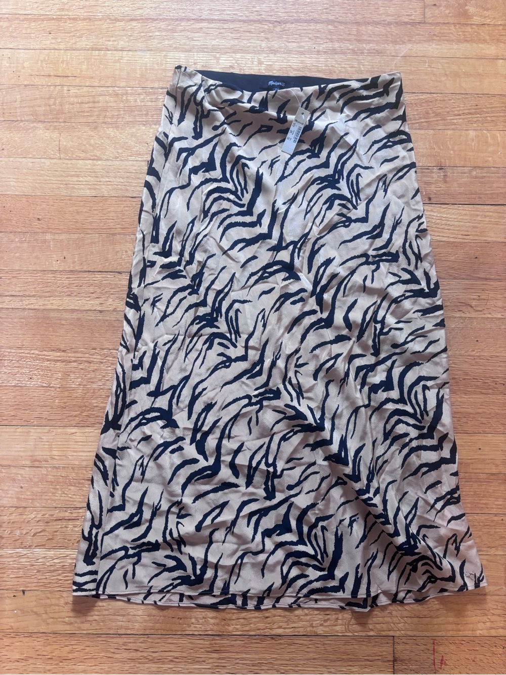 Madewell Beige Animal Priny Midi Silk Skirt ⭐️NWT⭐️ Sz 6